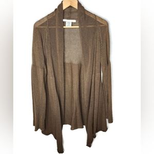 Studio M Brown Waterfall Cardigan Sweater Size M